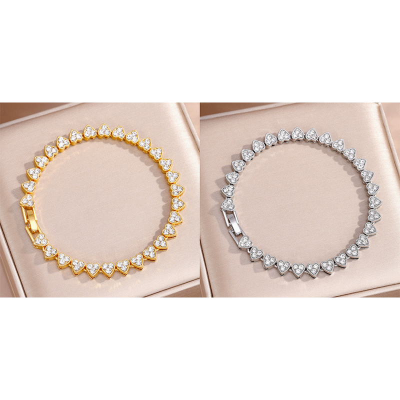 ✨ 50% RABATT – Glittrande hjärtformat armband, elegant och glänsande tennismodell som passar vackert till vilken outfit som helst