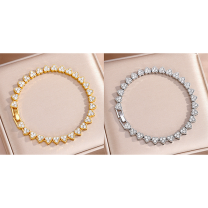 ✨ 50% RABATT – Glittrande hjärtformat armband, elegant och glänsande tennismodell som passar vackert till vilken outfit som helst