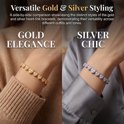 ✨ 50% RABATT – Glittrande hjärtformat armband, elegant och glänsande tennismodell som passar vackert till vilken outfit som helst