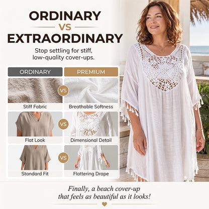 ✨Nyhet✨🌊Luftigt patchwork-strandplagg med boho-fransar – sommarens perfekta semesterlook! ☀️