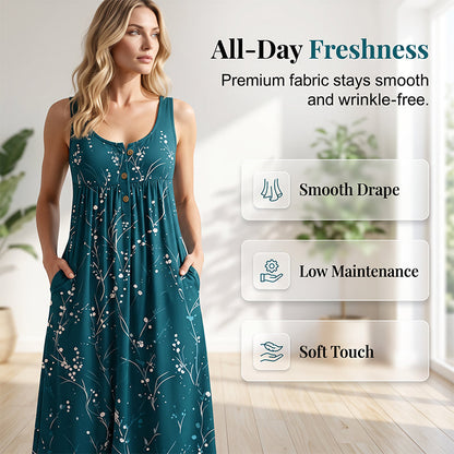 🌸 Sommarens favorit är här! Casual axelbandslös maxiklänning för kvinnor– 50% rabatt idag 💖