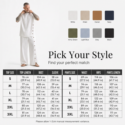 👕 2-delat set med skjorta och byxor i casualstil för män – Skjorta & byxor för en avslappnad och snygg look ☀️
