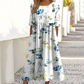 👗🌸 Abito elegante da donna con stampa floreale, scollo tondo e maniche lunghe
