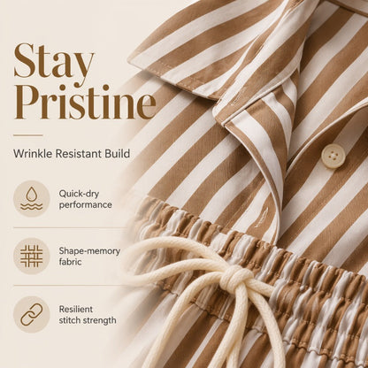 🔥 55% RABATT! ✨Women's Casual Striped Two-Piece Set – Elegant komfort som passar hela dagen 🌿