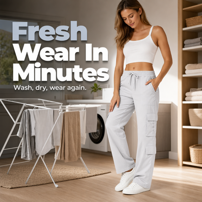 🔥 50% RABATT! ✨ Trendiga cargobyxor för kvinnor – Komfort, smarta fickor & perfekt vardagsstil 🤍