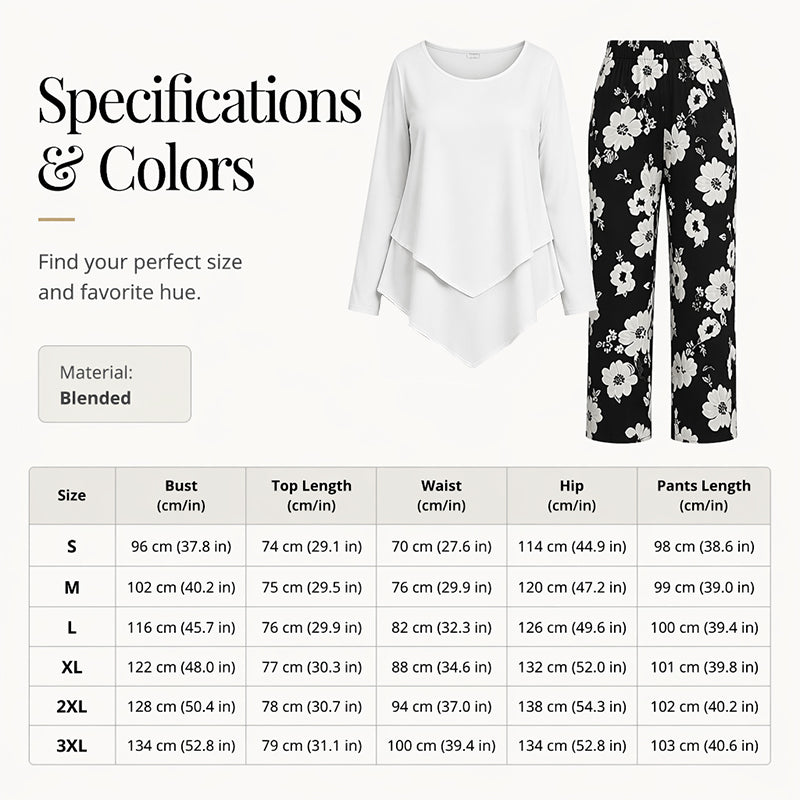 🔥 50% RABATT! 🌸 Tvådelat set med topp och byxor i casualstil för damer✨