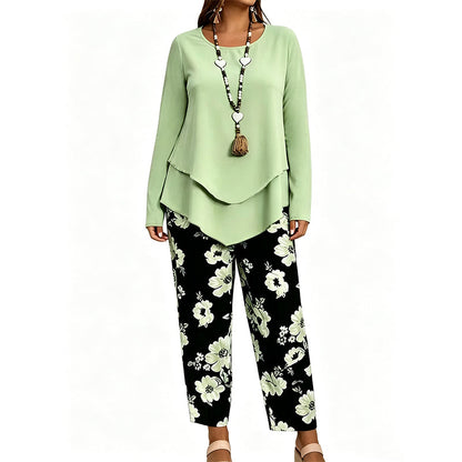 🔥 50% RABATT! 🌸 Tvådelat set med topp och byxor i casualstil för damer✨