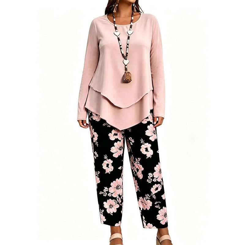 🔥 50% RABATT! 🌸 Tvådelat set med topp och byxor i casualstil för damer✨