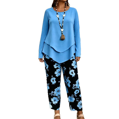 🔥 50% RABATT! 🌸 Tvådelat set med topp och byxor i casualstil för damer✨
