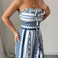 🎁New Arrival 50% OFF💥 Geometric Jumpsuit with Halter Neckline & Side Slit – Unique Print, Elegant Fit, Versatile Style ✨
