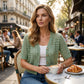 Women's Short Sleeve Hollow-Out Knit Cardigan