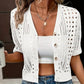 Women's Short Sleeve Hollow-Out Knit Cardigan