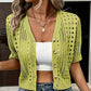 Women's Short Sleeve Hollow-Out Knit Cardigan