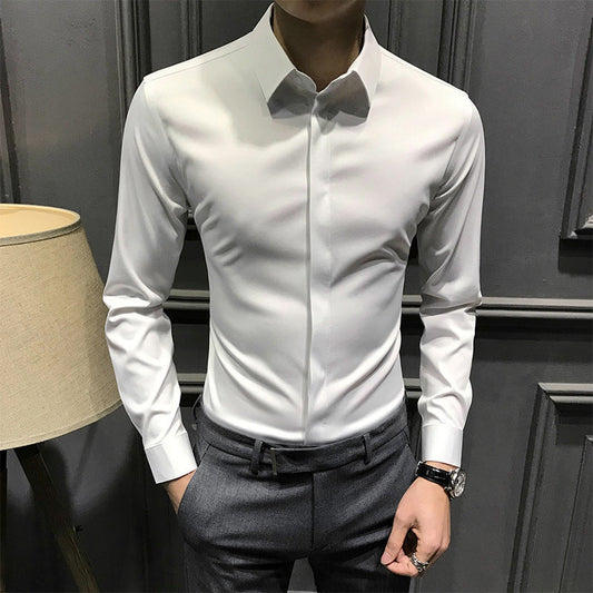 Camicia da uomo senza rughe con bottoni