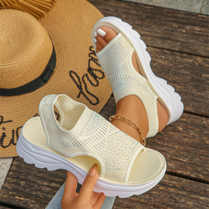 Breathable mesh platform sandals for women