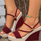 👠 LIMITED-TIME 50% OFF! ✨ Women's High Heel Wedge Sandals – Woven, Ankle Strap, Resort Ready 🌴