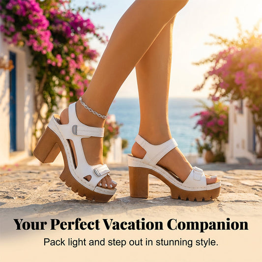 👡 OFFERTA LAMPO: 50% DI SCONTO! 🏖️ Sandali con plateau a una cinghia da donna – Chiusura in velcro regolabile, soletta imbottita e grip antiscivolo ✨