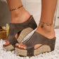 Women's Wedge Sandals with Studded Details