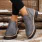 Women's Round-Toe Ankle Boots with Side Zipper