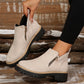 Women's Round-Toe Ankle Boots with Side Zipper