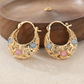 💛 50% OFF NOW! 🌙 Gold-Plated Crescent Hoop Earrings with Enamel Flowers – Delicate, floral charm & perfect for everyday elegance or gifting 🌸