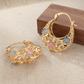 💛 50% OFF NOW! 🌙 Gold-Plated Crescent Hoop Earrings with Enamel Flowers – Delicate, floral charm & perfect for everyday elegance or gifting 🌸