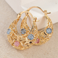 💛 50% OFF NOW! 🌙 Gold-Plated Crescent Hoop Earrings with Enamel Flowers – Delicate, floral charm & perfect for everyday elegance or gifting 🌸