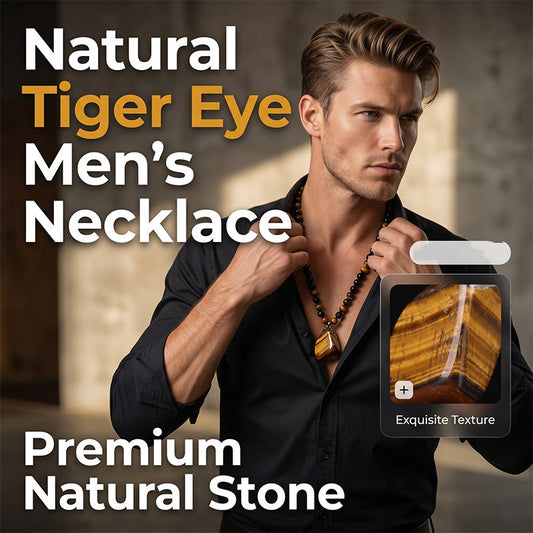 📢📢50% OFF !! ⏰Men's Tiger's Eye Beaded Necklace
