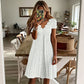 ✨Abito da donna con scollo a V smerlato e occhielli - Eleganza Femminile Per Ogni Momento ❤️