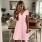 ✨Abito da donna con scollo a V smerlato e occhielli - Eleganza Femminile Per Ogni Momento ❤️