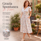 🌸Abito da donna con scollo a V, stampa floreale e vita arricciata✨ Eleganza Floreale, Femminilità Senza Tempo