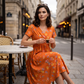🌸Abito da donna con scollo a V, stampa floreale e vita arricciata✨ Eleganza Floreale, Femminilità Senza Tempo