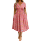 🌸Abito da donna con scollo a V, stampa floreale e vita arricciata✨ Eleganza Floreale, Femminilità Senza Tempo
