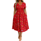🌸Abito da donna con scollo a V, stampa floreale e vita arricciata✨ Eleganza Floreale, Femminilità Senza Tempo