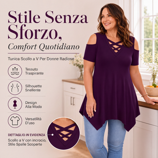 💃Top da donna con spalle scoperte e design incrociato🌹 Il Top Più Chic Della Stagione
