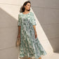 👗🌸 Abito elegante da donna con stampa floreale, scollo tondo e maniche lunghe