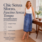 Gonna di jeans vintage da donna con allacciatura laterale a drappeggio