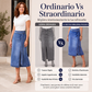 Gonna di jeans vintage da donna con allacciatura laterale a drappeggio
