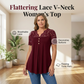 🌹Top da donna a maniche corte con scollo a V e inserti in pizzo– Stile Femminile e Raffinato per Ogni Occasione✨