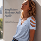 🌸 T-Shirt Donna Elegante con Scollo a V, Bordi Ondulati e Stampa Cuore – Stile Femminile Chic