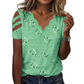 🌸 T-Shirt Donna Elegante con Scollo a V, Bordi Ondulati e Stampa Cuore – Stile Femminile Chic