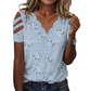 🌸 T-Shirt Donna Elegante con Scollo a V, Bordi Ondulati e Stampa Cuore – Stile Femminile Chic