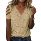 🌸 T-Shirt Donna Elegante con Scollo a V, Bordi Ondulati e Stampa Cuore – Stile Femminile Chic
