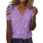 🌸 T-Shirt Donna Elegante con Scollo a V, Bordi Ondulati e Stampa Cuore – Stile Femminile Chic