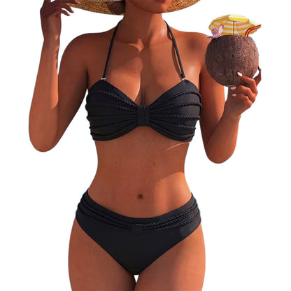 ✨ Bikini Donna Vita Alta Modellante con Top Fascia Versatile – Eleganza e Curve Valorizzate