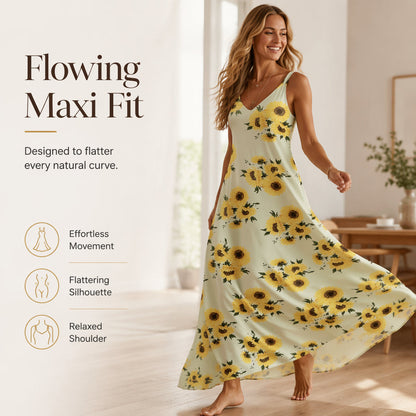 🌻Flowy Vacation Maxi Dress– Eleganza Fresca e Comfort Naturale🌸