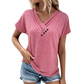 🌸T-shirt da donna casual a maniche corte con scollo a V– Comfort Premium e Stile Quotidiano Chic✨