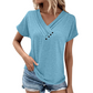 🌸T-shirt da donna casual a maniche corte con scollo a V– Comfort Premium e Stile Quotidiano Chic✨
