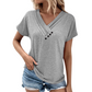 🌸T-shirt da donna casual a maniche corte con scollo a V– Comfort Premium e Stile Quotidiano Chic✨