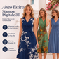 🌸 Abito Midi Donna Estivo con Stampa Floreale e Scollo a V – Eleganza Femminile Senza Tempo